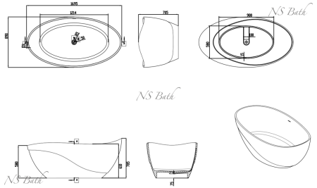 ✔️Ванна NS Bath NSB-17901 купить за 3 204 600 тенге в Казахстане г. Астане, Алмате, Караганде