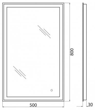 ✔️Зеркало  BelBagno  SPC-GRT-500-800-LED-TCH купить за 69 300 тенге в Казахстане г. Астане, Алмате, Караганде