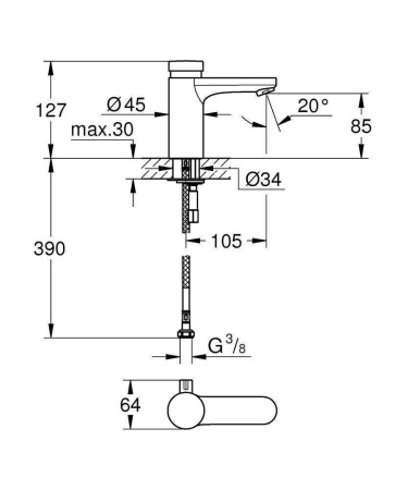 ✔️Смеситель для раковины Grohe Eurostyle Cosmopolitan T 36317000 хром купить за 167 000 тенге в Казахстане г. Астане, Алмате, Караганде