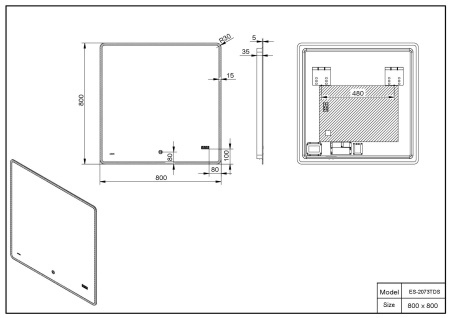 ✔️Зеркало ESBANO ES-2073TDS ESMI2073TDS купить за 146 200 тенге в Казахстане г. Астане, Алмате, Караганде