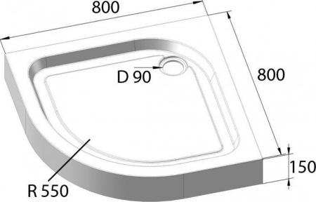 ✔️Поддон акриловый Belbagno TRAY-BB-R-80-550-15-W купить за 91 500 тенге в Казахстане г. Астане, Алмате, Караганде