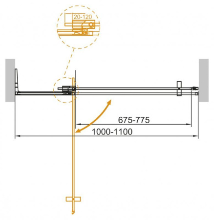 ✔️Душевая дверь в нишу Cezares Slider SLIDER-B-1-100/110-C-NERO купить за 284 600 тенге в Казахстане г. Астане, Алмате, Караганде