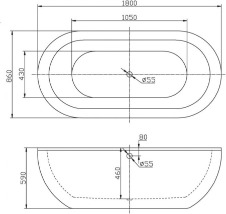 ✔️Акриловая ванна отдельностоящая BelBagno BB13-1800 купить за 801 200 тенге в Казахстане г. Астане, Алмате, Караганде