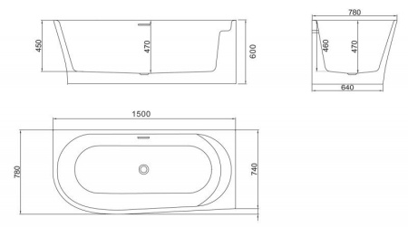 ✔️Акриловая ванна BelBagno BB410-1500-780-R купить за 555 500 тенге в Казахстане г. Астане, Алмате, Караганде