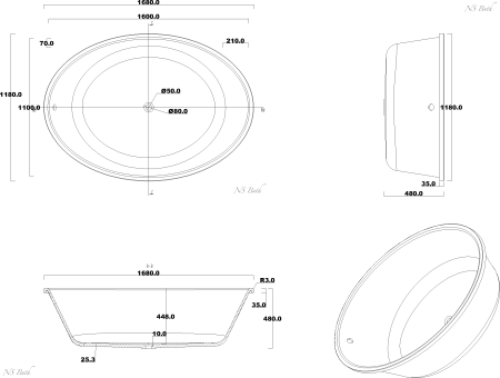 ✔️Ванна NS Bath NSB-17120 купить за 2 913 300 тенге в Казахстане г. Астане, Алмате, Караганде