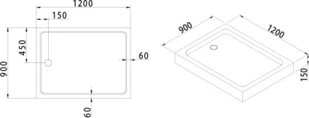 ✔️Поддон акриловый Cezares TRAY-A-AH-120/90-15-W  купить за 191 900 тенге в Казахстане г. Астане, Алмате, Караганде