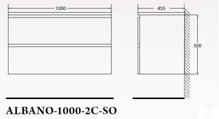 ✔️Тумба с раковиной подвесная BelBagno ALBANO ALBANO-1000-2C-SO-RR купить за 272 800 тенге в Казахстане г. Астане, Алмате, Караганде