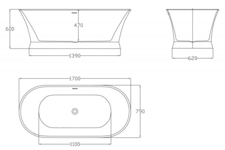 ✔️Акриловая ванна отдельностоящая BelBagno BB402-1700-790 купить за 643 600 тенге в Казахстане г. Астане, Алмате, Караганде