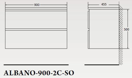 ✔️Тумба с раковиной подвесная BelBagno ALBANO ALBANO-900-2C-SO-PS купить за 262 700 тенге в Казахстане г. Астане, Алмате, Караганде