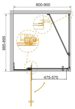 ✔️Душевой уголок Cezares Slider SLIDER-AH-1-90-80/90-C-Cr купить за 404 800 тенге в Казахстане г. Астане, Алмате, Караганде