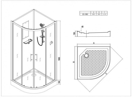 ✔️Душевая кабина ESBANO ES-80C ESKB80C купить за 357 800 тенге в Казахстане г. Астане, Алмате, Караганде