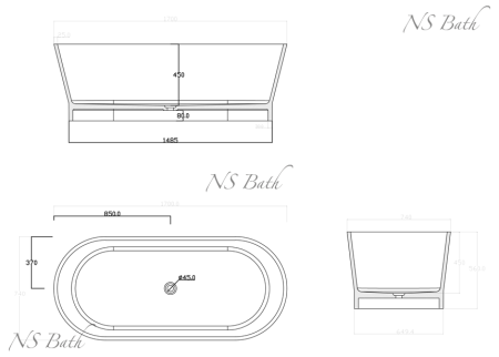 ✔️Ванна NS Bath NSB-17704 купить за 2 549 100 тенге в Казахстане г. Астане, Алмате, Караганде