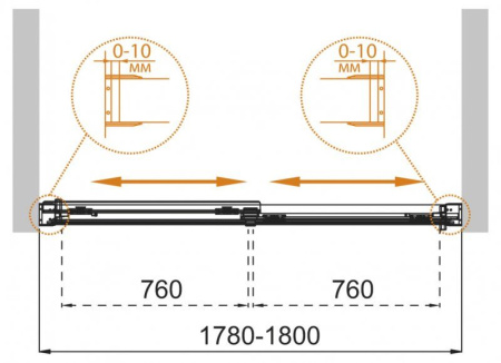 ✔️Шторка на ванну Cezares Tandem-Soft TANDEM-SOFT-VF-2-180/145-P-Cr купить за 357 100 тенге в Казахстане г. Астане, Алмате, Караганде