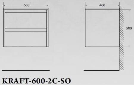 ✔️Тумба с раковиной подвесная BelBagno KRAFT KRAFT-600-2C-SO-RNN купить за 174 200 тенге в Казахстане г. Астане, Алмате, Караганде