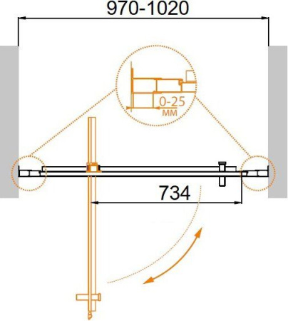 ✔️Душевая дверь в нишу Cezares Molveno MOLVENO-BA-1-100-C-Cr-IV купить за 212 700 тенге в Казахстане г. Астане, Алмате, Караганде