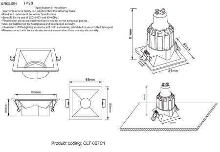 ✔️Спот Crystal Lux CLT 007C1 WH купить за 6 700 тенге в Казахстане г. Астане, Алмате, Караганде