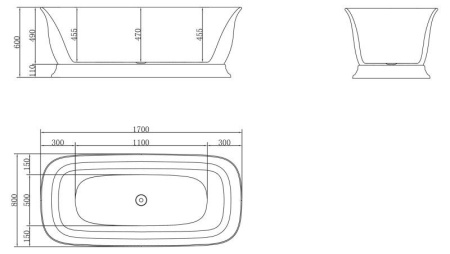 ✔️Акриловая ванна отдельностоящая BelBagno BB400-1700-800 купить за 760 200 тенге в Казахстане г. Астане, Алмате, Караганде