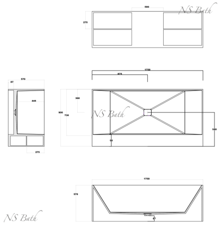 ✔️Ванна NS Bath NSB-17706 купить за 3 787 300 тенге в Казахстане г. Астане, Алмате, Караганде