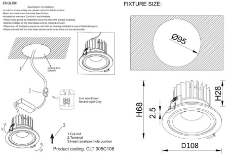 ✔️Спот Crystal Lux CLT 005C108 WH купить за 12 200 тенге в Казахстане г. Астане, Алмате, Караганде