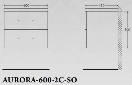 ✔️Тумба с раковиной подвесная BelBagno AURORA AURORA-600-2C-SO-PG купить за 181 100 тенге в Казахстане г. Астане, Алмате, Караганде