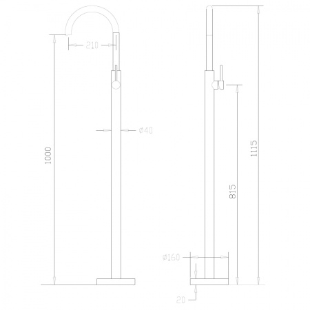 ✔️Напольный смеситель для раковины ABBER Wasser Kreis AF8141B купить за  в Казахстане г. Астане, Алмате, Караганде