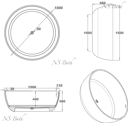 ✔️Ванна NS Bath NSB-15000 купить за 4 442 800 тенге в Казахстане г. Астане, Алмате, Караганде