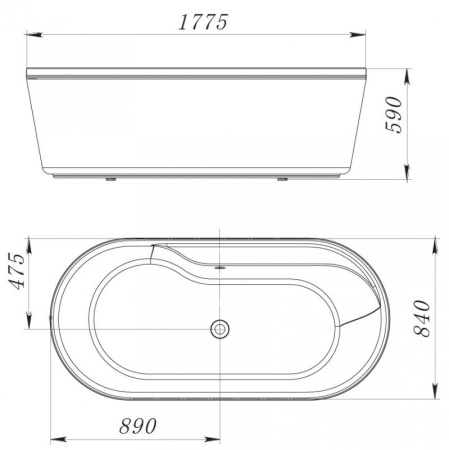 ✔️Акриловая ванна отдельностоящая BelBagno BB14-K купить за 759 400 тенге в Казахстане г. Астане, Алмате, Караганде