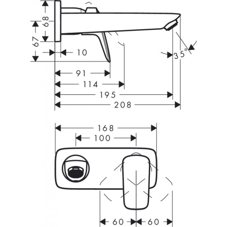 ✔️Смеситель для раковины Hansgrohe Logis 71220000 хром купить за  в Казахстане г. Астане, Алмате, Караганде