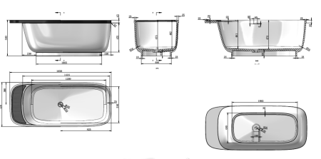 ✔️Ванна NS Bath NSB-16572 купить за 2 913 300 тенге в Казахстане г. Астане, Алмате, Караганде