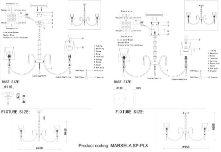 ✔️Люстра Crystal Lux MARSELA SP-PL8 NICKEL купить за 252 400 тенге в Казахстане г. Астане, Алмате, Караганде