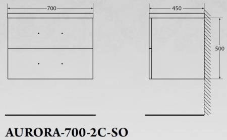 ✔️Тумба с раковиной подвесная BelBagno AURORA AURORA-700-2C-SO-RNN купить за 166 200 тенге в Казахстане г. Астане, Алмате, Караганде