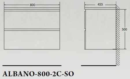 ✔️Тумба с раковиной подвесная BelBagno ALBANO ALBANO-800-2C-SO-CVG купить за 254 000 тенге в Казахстане г. Астане, Алмате, Караганде