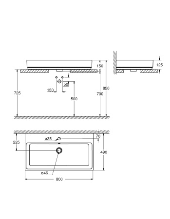 ✔️Раковина Grohe Cube Ceramic 80 см 3947600H купить за 277 900 тенге в Казахстане г. Астане, Алмате, Караганде