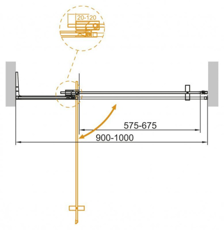 ✔️Душевая дверь в нишу Cezares Slider SLIDER-B-1-90/100-GRIGIO-Cr купить за 326 600 тенге в Казахстане г. Астане, Алмате, Караганде