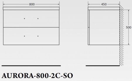 ✔️Тумба с раковиной подвесная BelBagno AURORA AURORA-800-2C-SO-BL купить за 156 000 тенге в Казахстане г. Астане, Алмате, Караганде