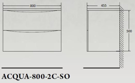 ✔️Тумба с раковиной подвесная BelBagno ACQUA ACQUA-800-2C-SO-PS купить за 238 100 тенге в Казахстане г. Астане, Алмате, Караганде