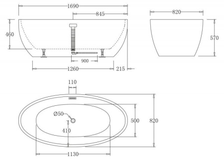 ✔️Акриловая ванна отдельностоящая BelBagno BB69-1700 купить за 769 700 тенге в Казахстане г. Астане, Алмате, Караганде