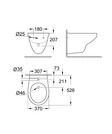 ✔️Биде подвесное Grohe Bau Ceramic 39433000 купить за 103 500 тенге в Казахстане г. Астане, Алмате, Караганде