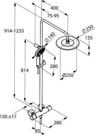 ✔️Душевая стойка Kludi Freshline dual shower system 6709205-00 купить за 413 300 тенге в Казахстане г. Астане, Алмате, Караганде