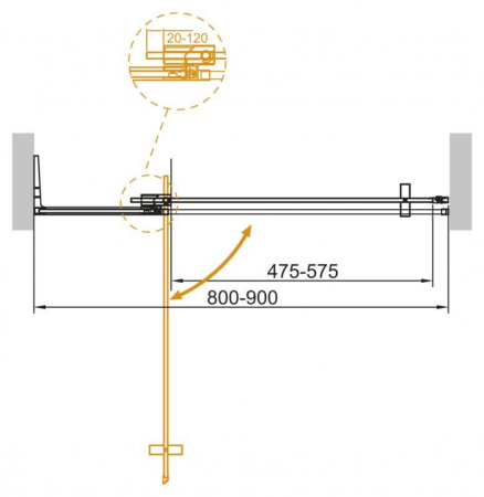 ✔️Душевая дверь в нишу Cezares Slider SLIDER-B-1-80/90-GRIGIO-Cr купить за 310 400 тенге в Казахстане г. Астане, Алмате, Караганде