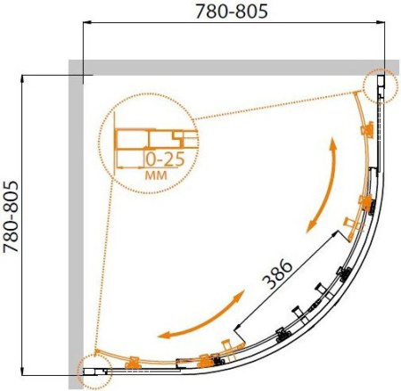 ✔️Душевой уголок Cezares Molveno MOLVENO-R-2-80-P-Cr купить за 281 300 тенге в Казахстане г. Астане, Алмате, Караганде