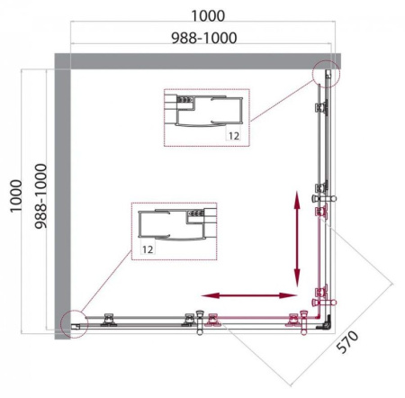 ✔️Душевой уголок BelBagno Uno UNO-195-A-2-100-C-Cr купить за 165 100 тенге в Казахстане г. Астане, Алмате, Караганде