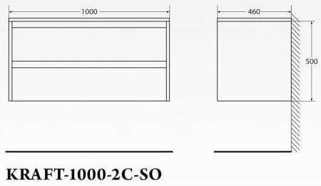 ✔️Тумба с раковиной подвесная BelBagno KRAFT KRAFT-1000-2C-SO-RGB купить за 232 700 тенге в Казахстане г. Астане, Алмате, Караганде