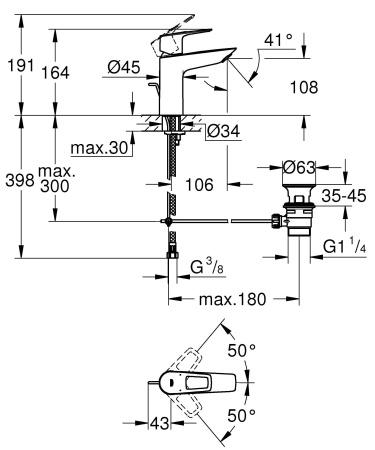 ✔️Смеситель для раковины Grohe BauLoop 23762001 хром купить за 44 200 тенге в Казахстане г. Астане, Алмате, Караганде