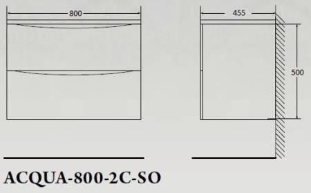 ✔️Тумба с раковиной подвесная BelBagno ACQUA ACQUA-800-2C-SO-BL купить за 238 100 тенге в Казахстане г. Астане, Алмате, Караганде