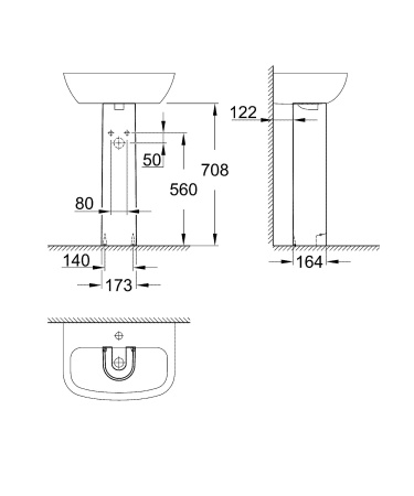 ✔️Пьедестал Grohe Bau Ceramic 39425000 купить за 32 400 тенге в Казахстане г. Астане, Алмате, Караганде