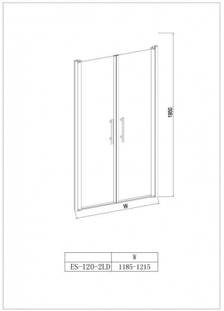 ✔️Душевая дверь в нишу ESBANO ES-120-2LD ESDN1202LD купить за  в Казахстане г. Астане, Алмате, Караганде