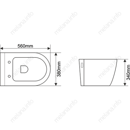 ✔️Подвесной унитаз MELANA B2380-805 купить за  в Казахстане г. Астане, Алмате, Караганде
