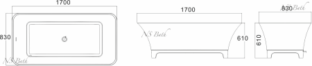 ✔️Ванна NS Bath NSB-1780 купить за 2 622 000 тенге в Казахстане г. Астане, Алмате, Караганде