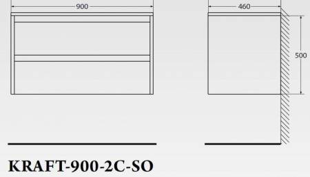 ✔️Тумба с раковиной подвесная BelBagno KRAFT KRAFT-900-2C-SO-RNN купить за 200 100 тенге в Казахстане г. Астане, Алмате, Караганде